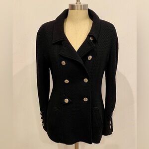 CHANEL JACKET/COAT beautiful vintage Chanel jacket/ coat black.silver CC buttons